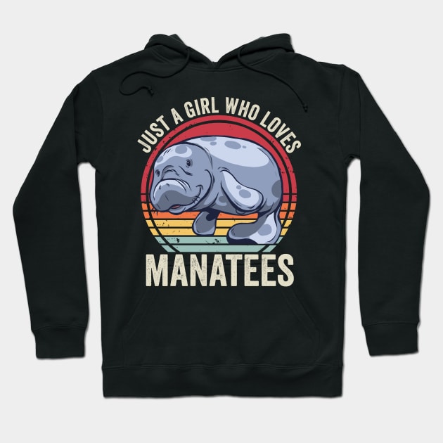 Just A Girl Who Loves Manatees Funny Hoodie by Visual Vibes